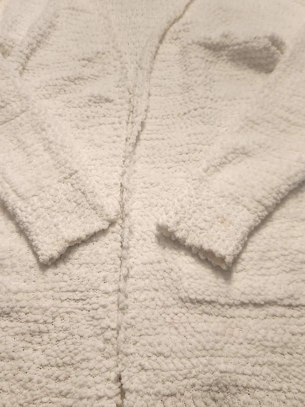 Plus Size Cozy Plush White Textured Cardigan